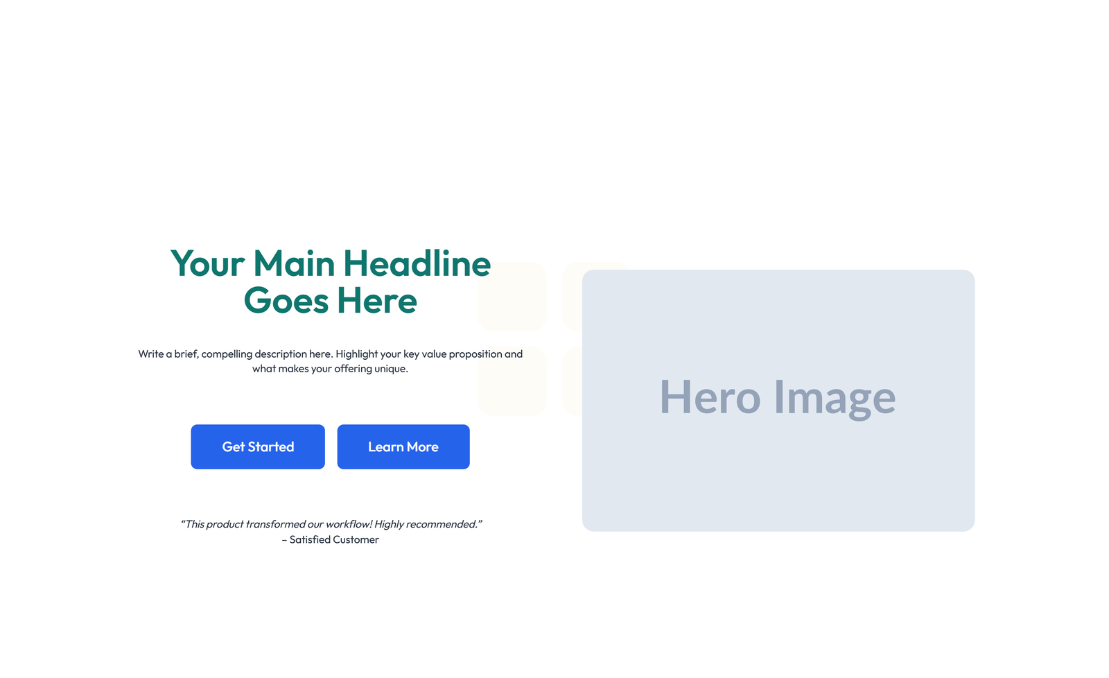 Centered Hero with H1, Subtitle, Two CTA Buttons 43 - Elementor component