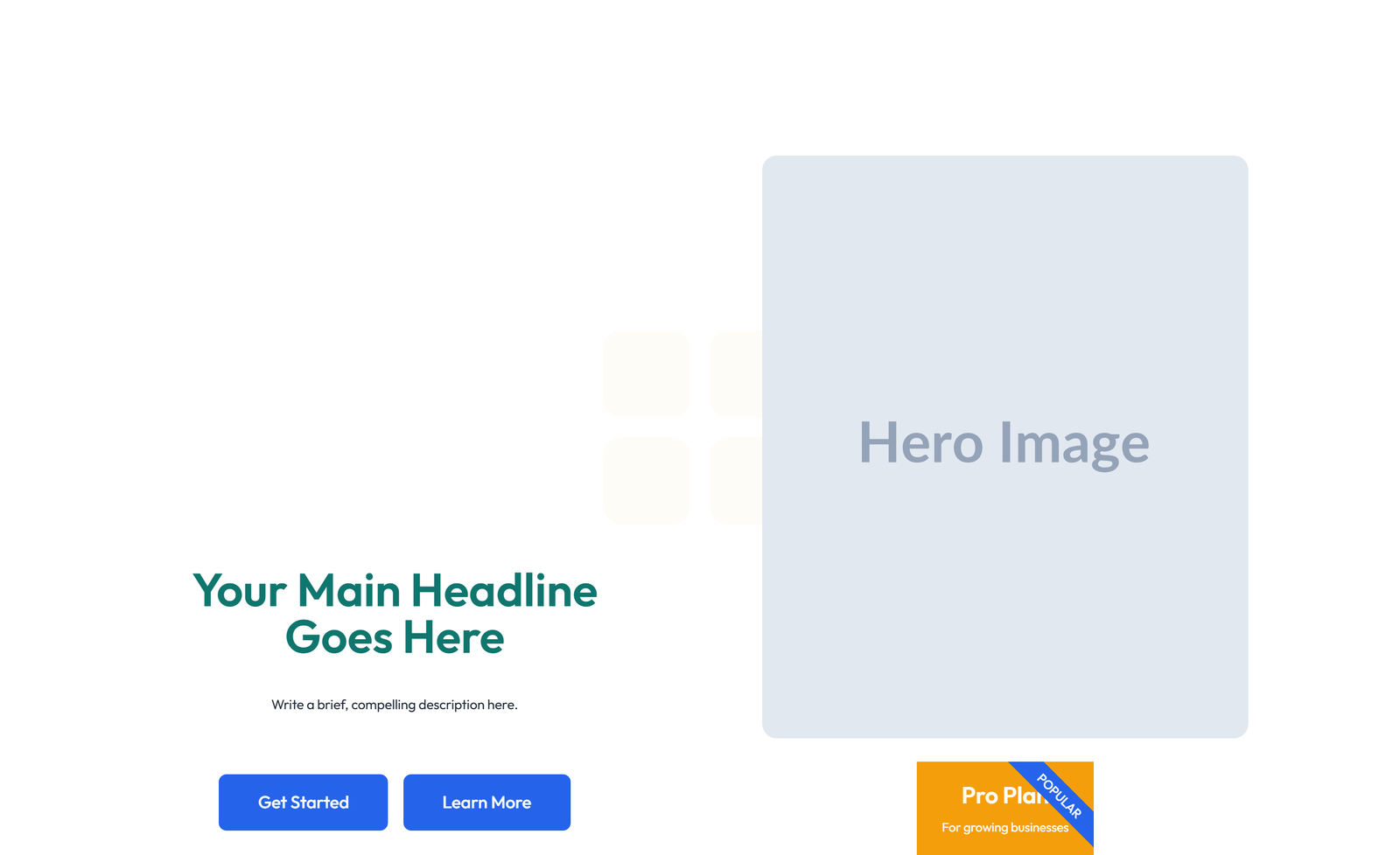 Split Hero with Text Left and Image Right and Two Buttons 44 - Elementor component