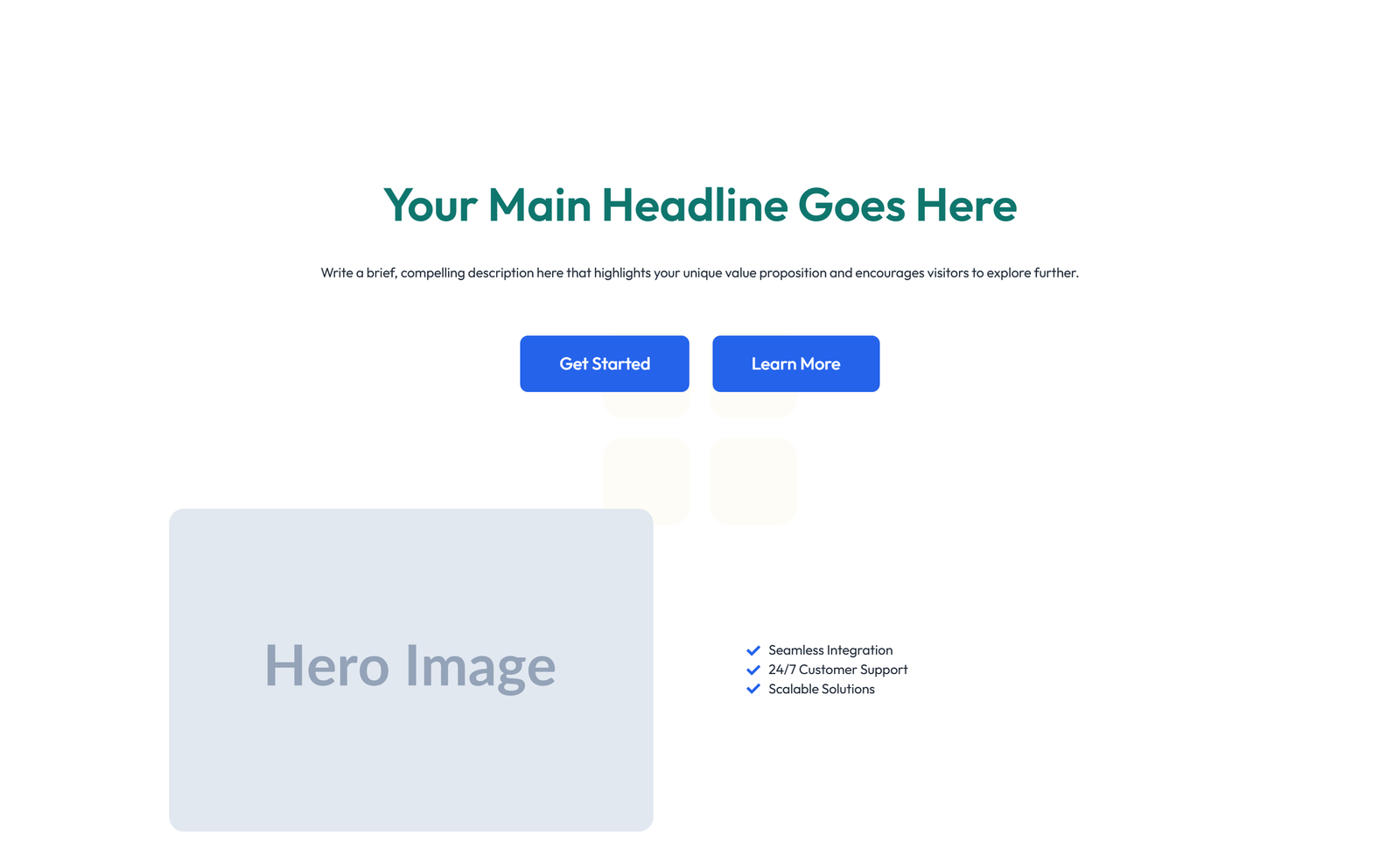Centered Hero with H1, Subtitle, CTA, Social Icons 45 - Elementor component