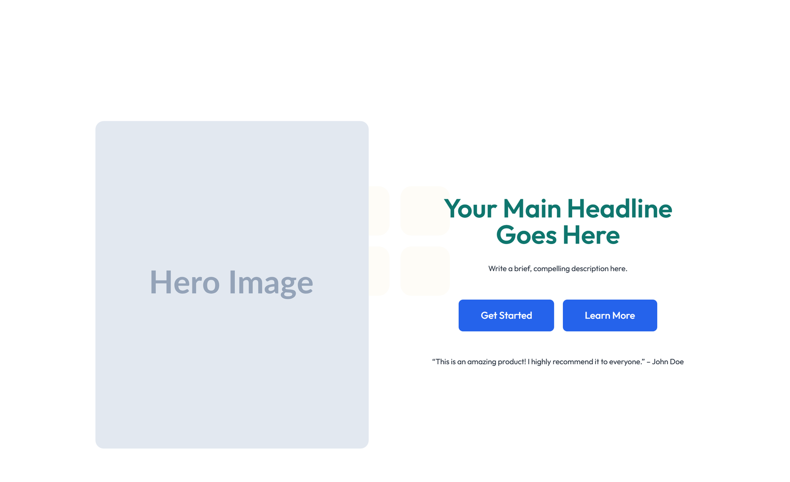 Split Hero with Image Left and Text Right and CTA 46 - Elementor component
