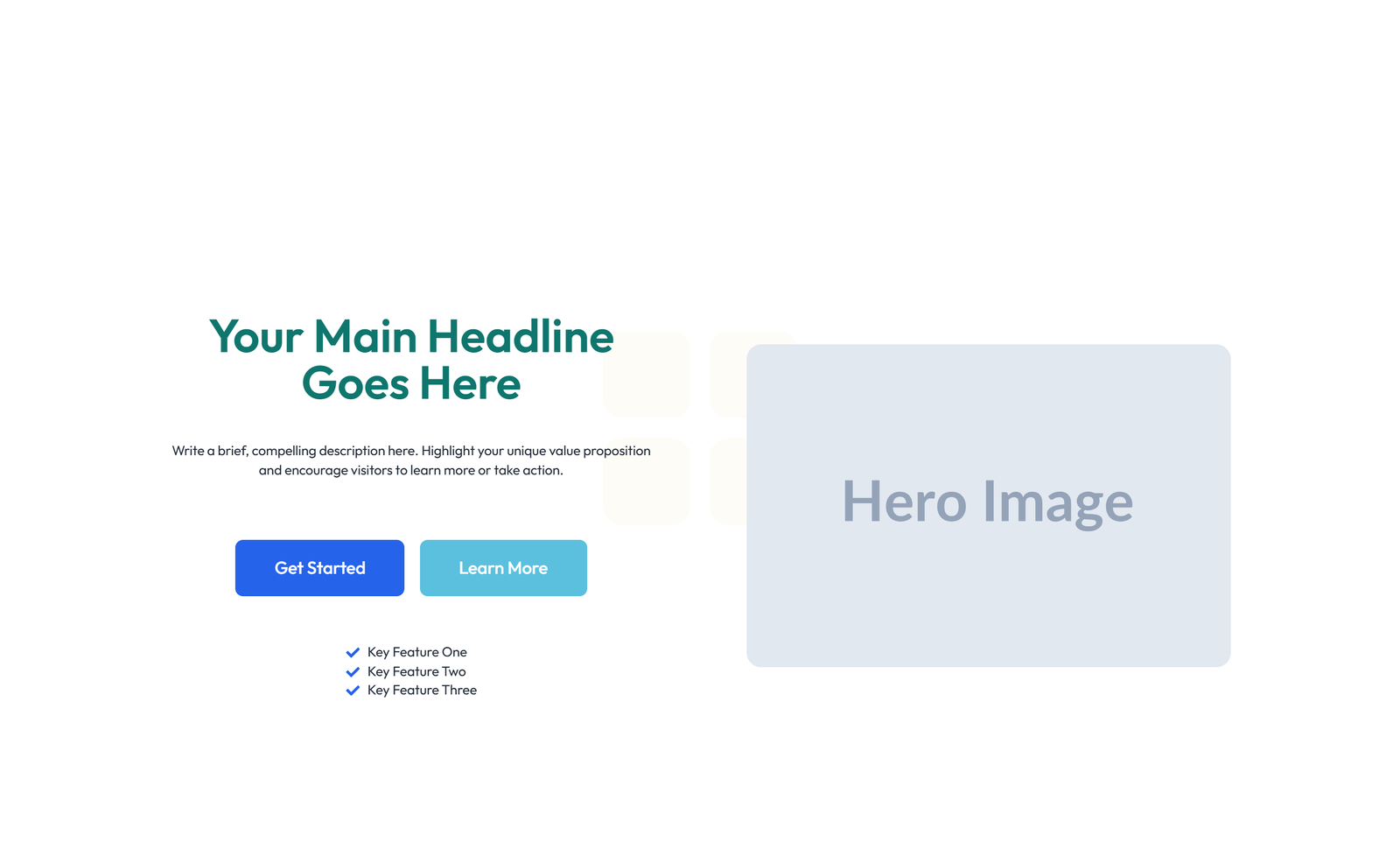 Split Hero with Text Left and Image Right and Two Buttons 48 - Elementor component
