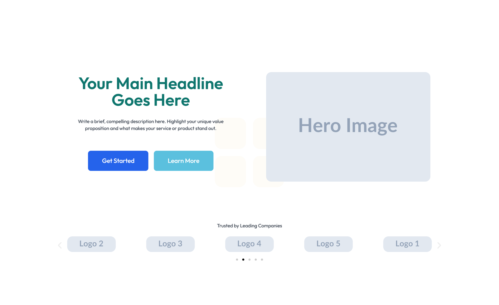 Centered Hero with H1, Subtitle, CTA, Social Icons 49 - Elementor component