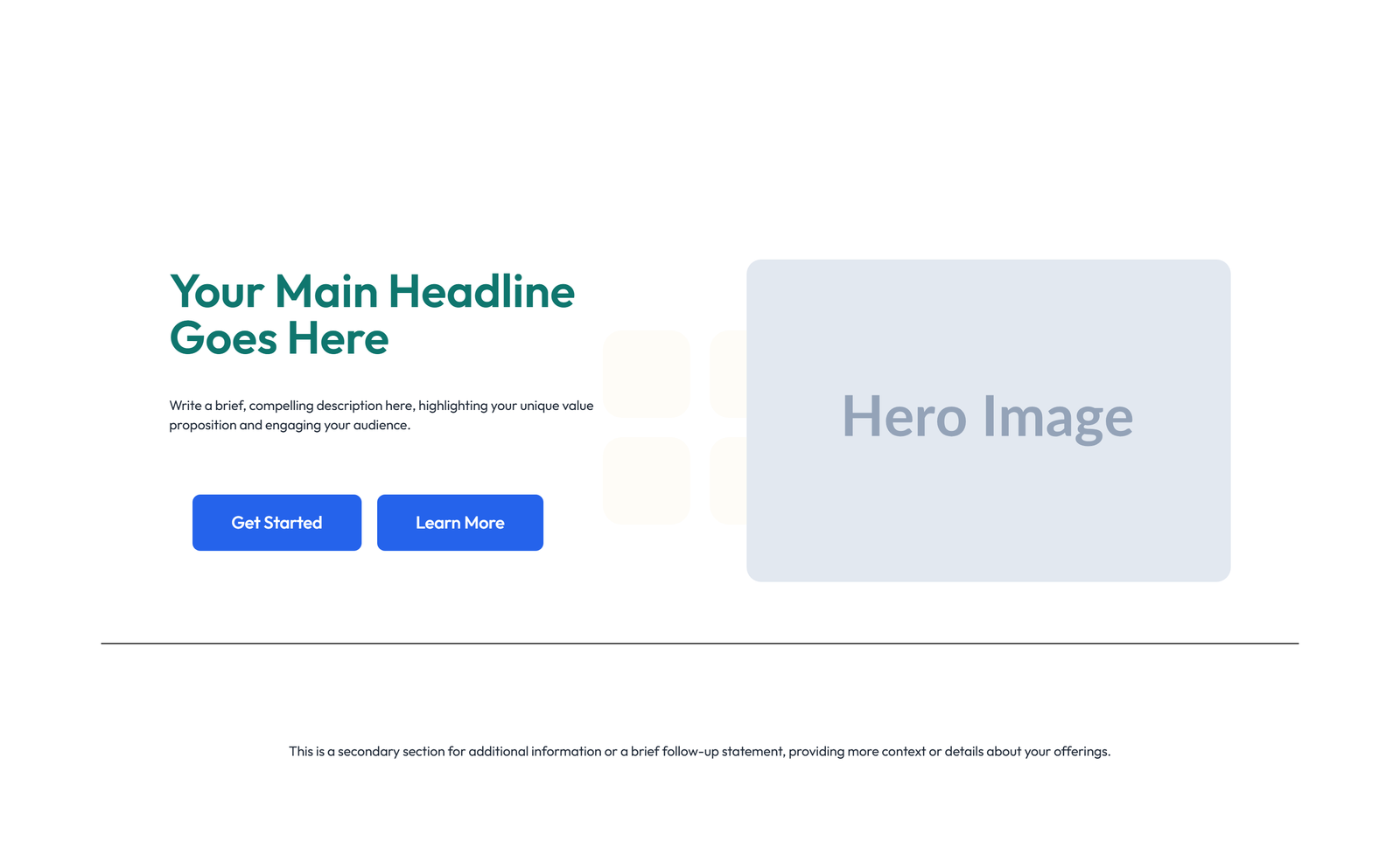 Split Hero with Text Left and Image Right and Two Buttons 50 - Elementor component
