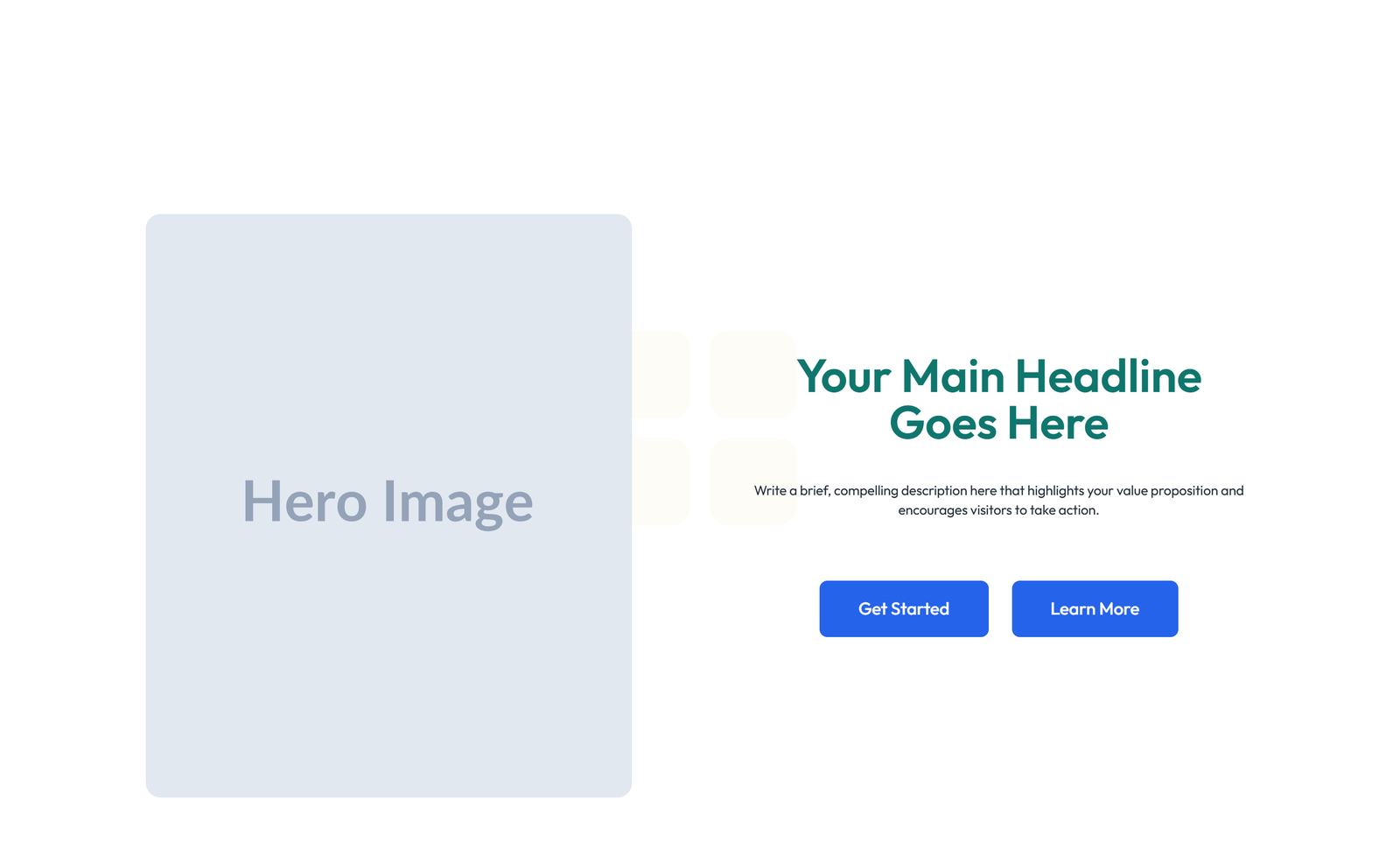 Split Hero with Image Left and Text Right and CTA 50 - Elementor component