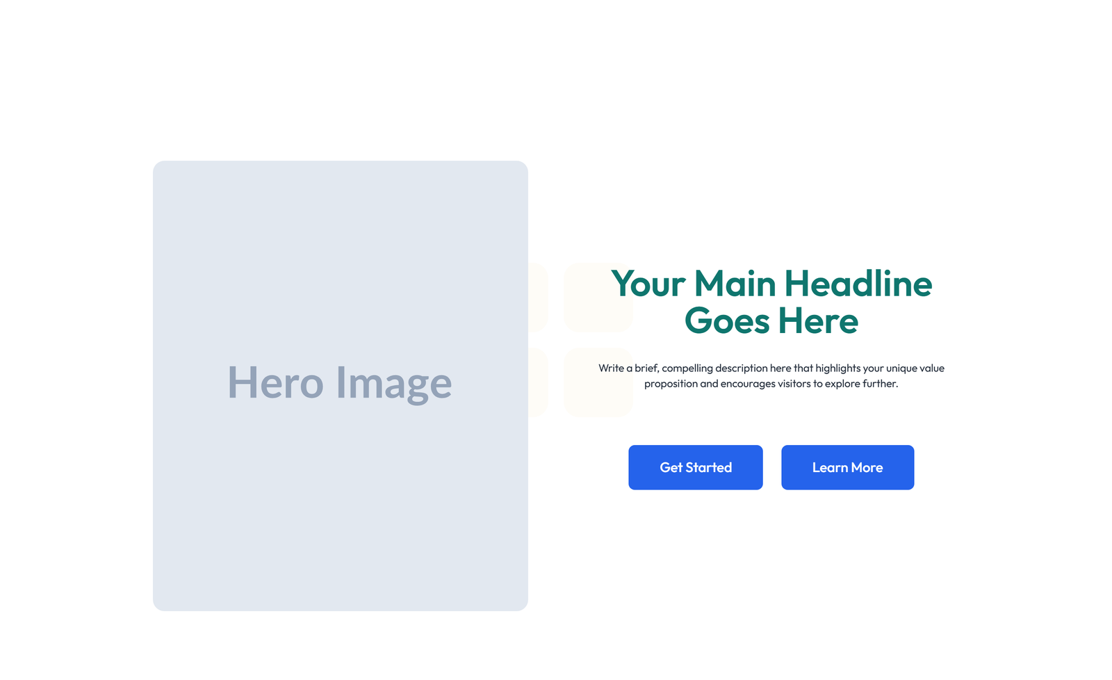 Centered Hero with H1, Subtitle, Two CTA Buttons 50 - Elementor component