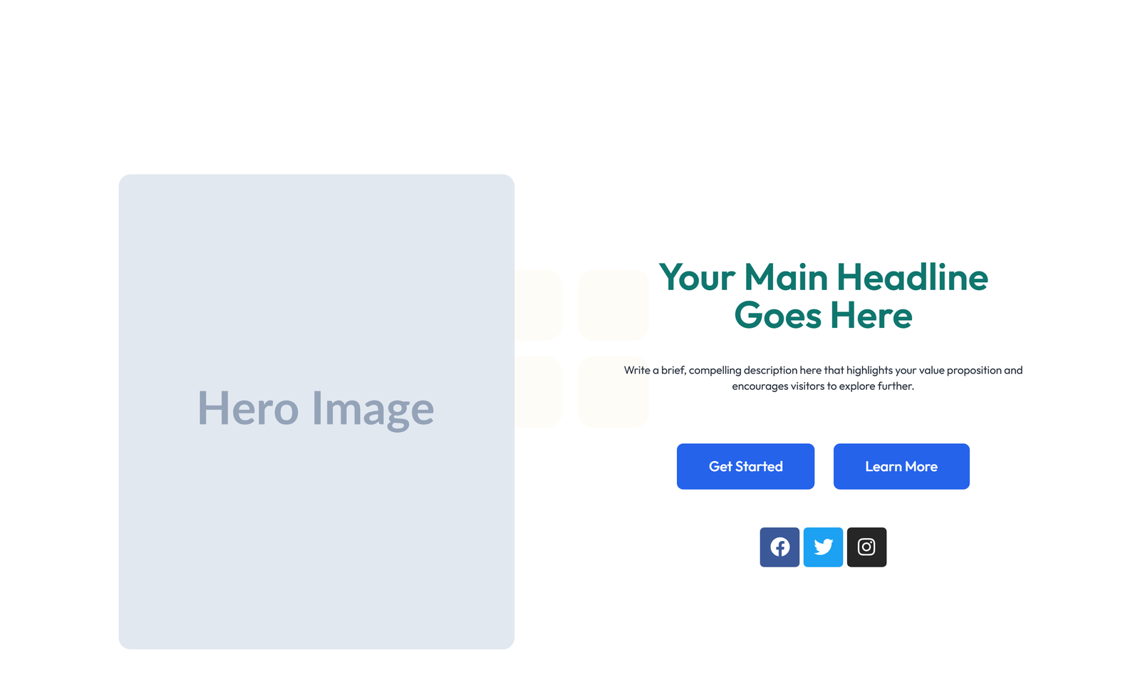 Split Hero with Text Left and Image Right and Two Buttons 51 - Elementor component