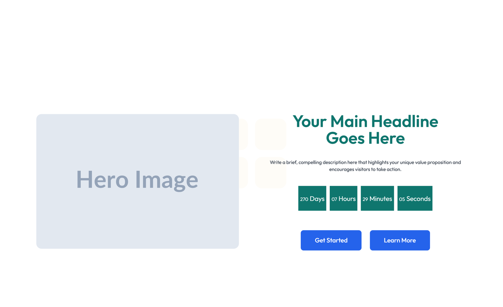 Split Hero with Image Left and Text Right and CTA 51 - Elementor component