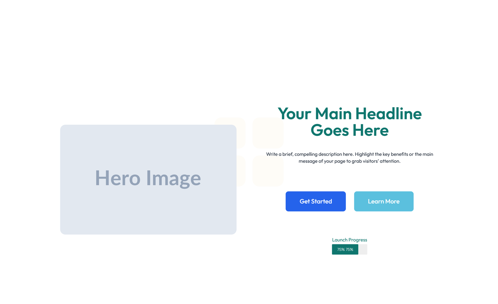 Centered Hero with H1, Subtitle, Two CTA Buttons 51 - Elementor component