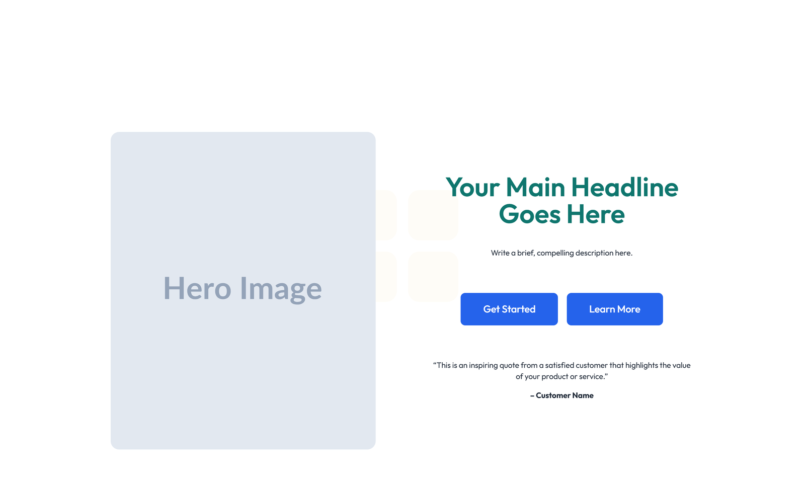 Centered Hero with H1, Subtitle, CTA Button 52 - Elementor component