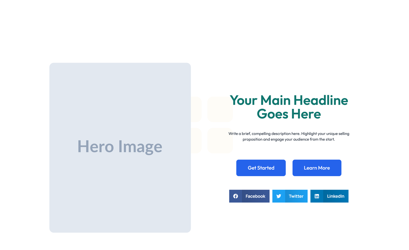 Centered Hero with H1, Subtitle, Two CTA Buttons 52 - Elementor component