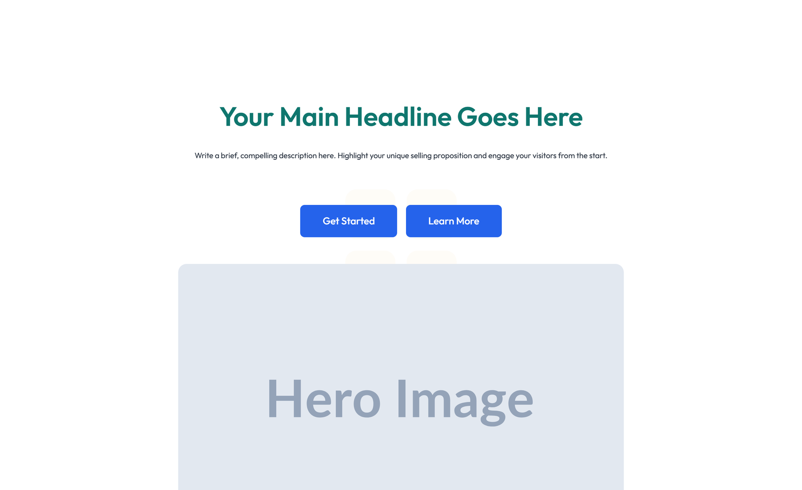 Centered Hero with H1, Subtitle, CTA Button 55 - Elementor component