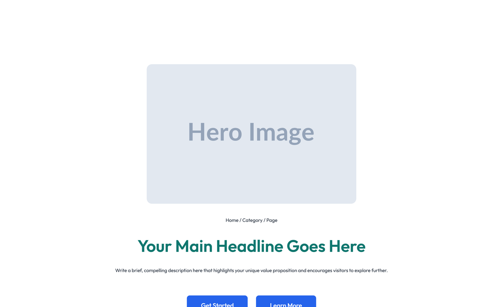 Centered Hero with H1, Subtitle, CTA Button 58 - Elementor component