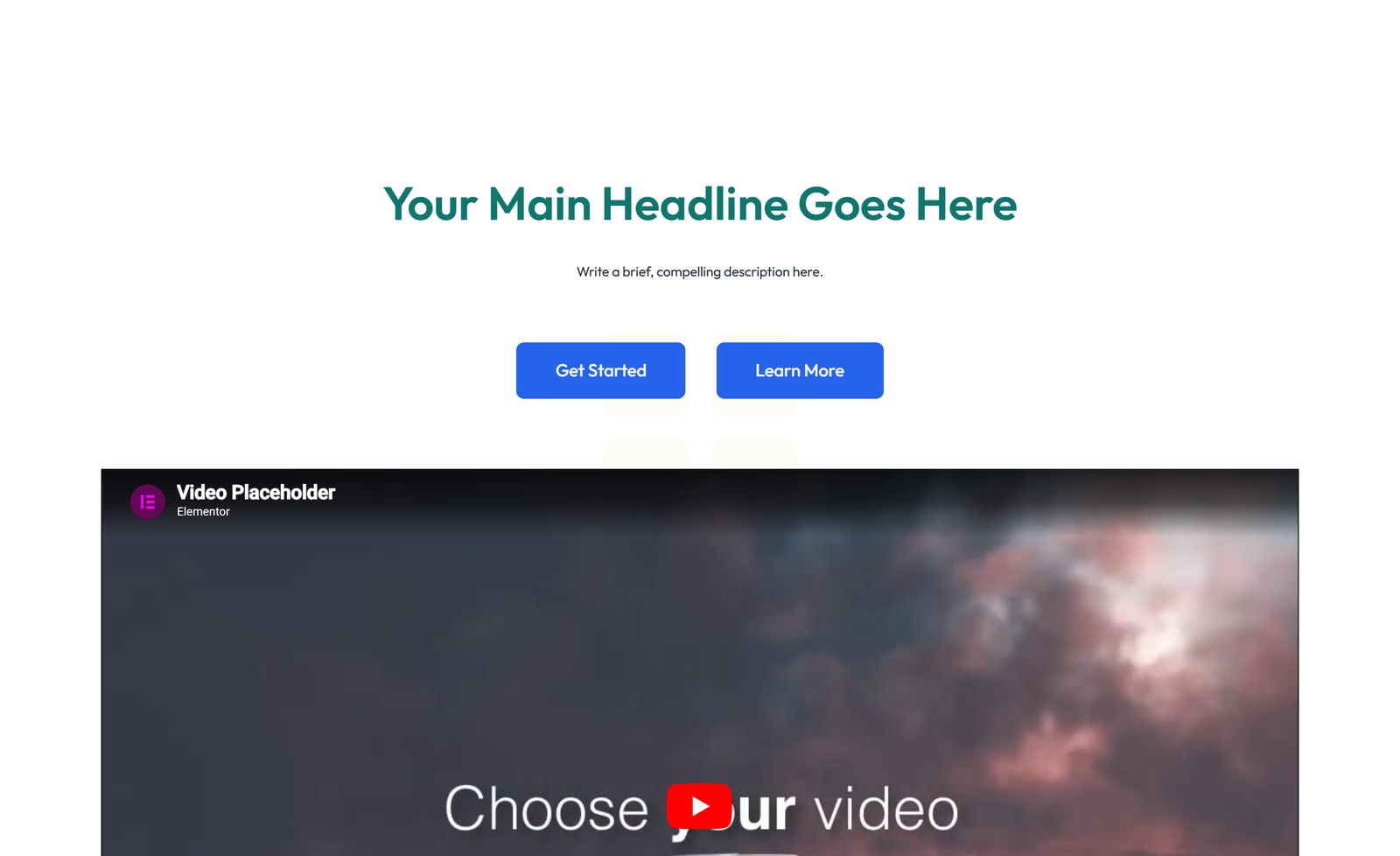 Centered Hero with H1, Subtitle, CTA, 3 Counter Stats 59 - Elementor component
