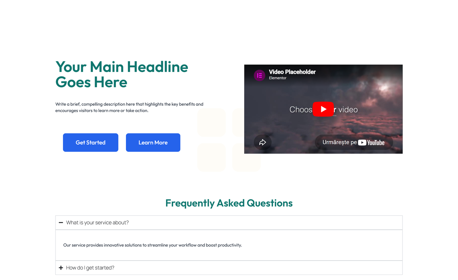 Split Hero with Text Left and Image Right and Two Buttons 60 - Elementor component