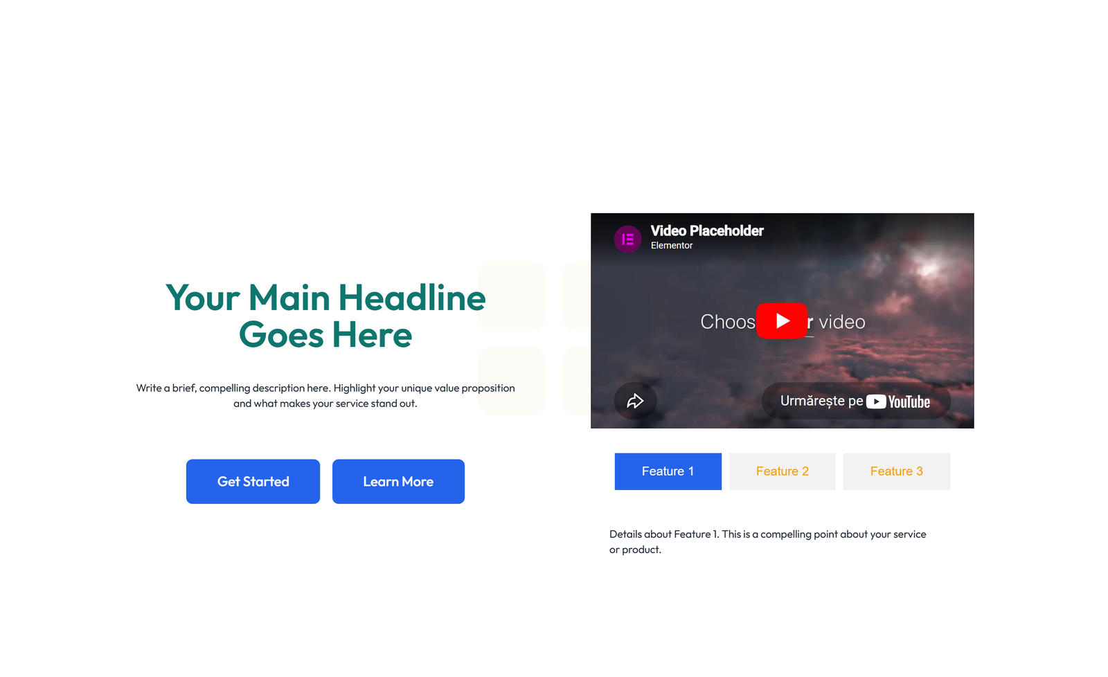 Split Hero with Image Left and Text Right and CTA 60 - Elementor component