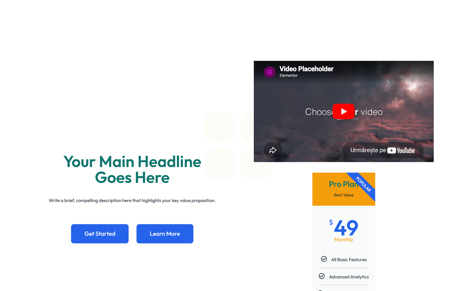 Split Hero with Text and Counters Left and Image Right 60 - Elementor component