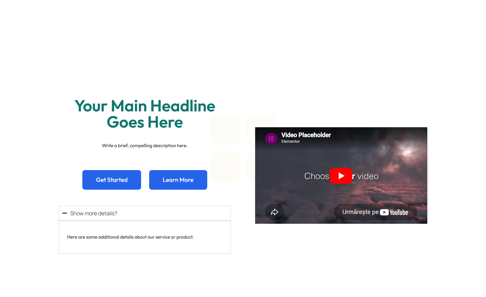 Centered Hero with H1, Subtitle, CTA, 3 Counter Stats 61 - Elementor component