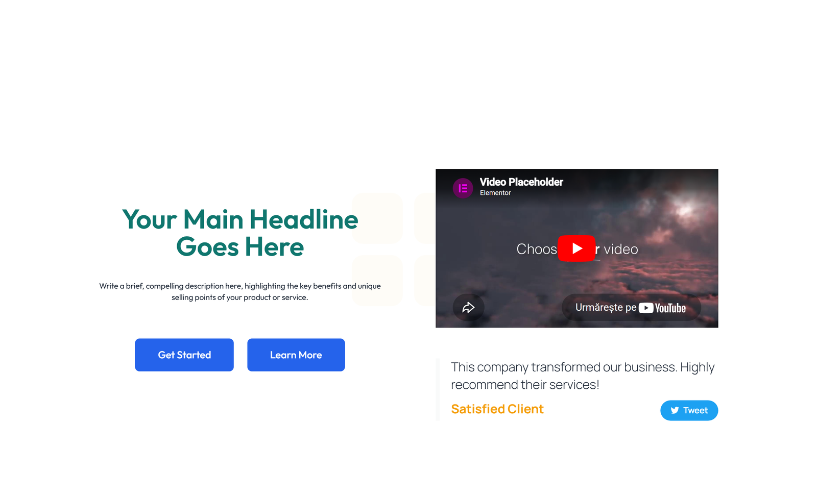 Centered Hero with H1, Subtitle, CTA, Trust Logos 61 - Elementor component