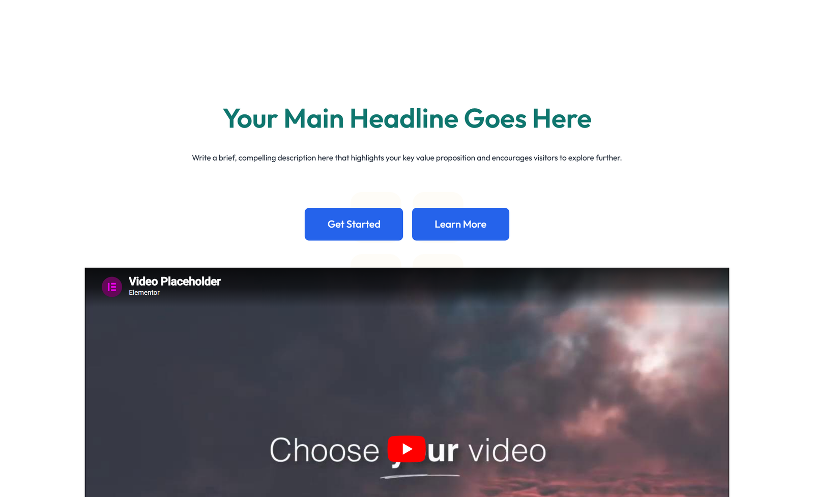 Centered Hero with H1, Subtitle, CTA, Trust Logos 62 - Elementor component