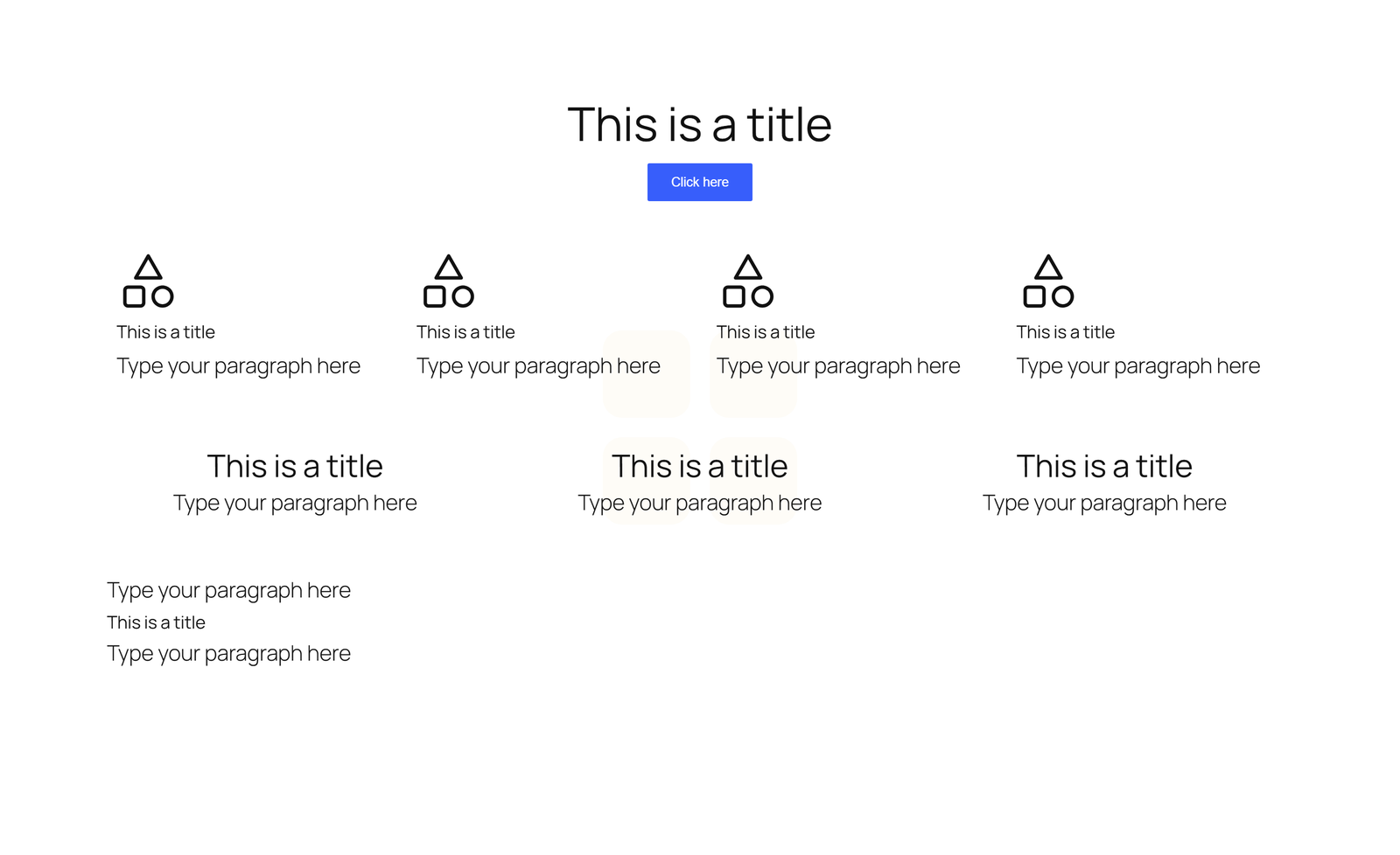 Centered Hero with Four Icon Cards, Quote, and Stats - Elementor component