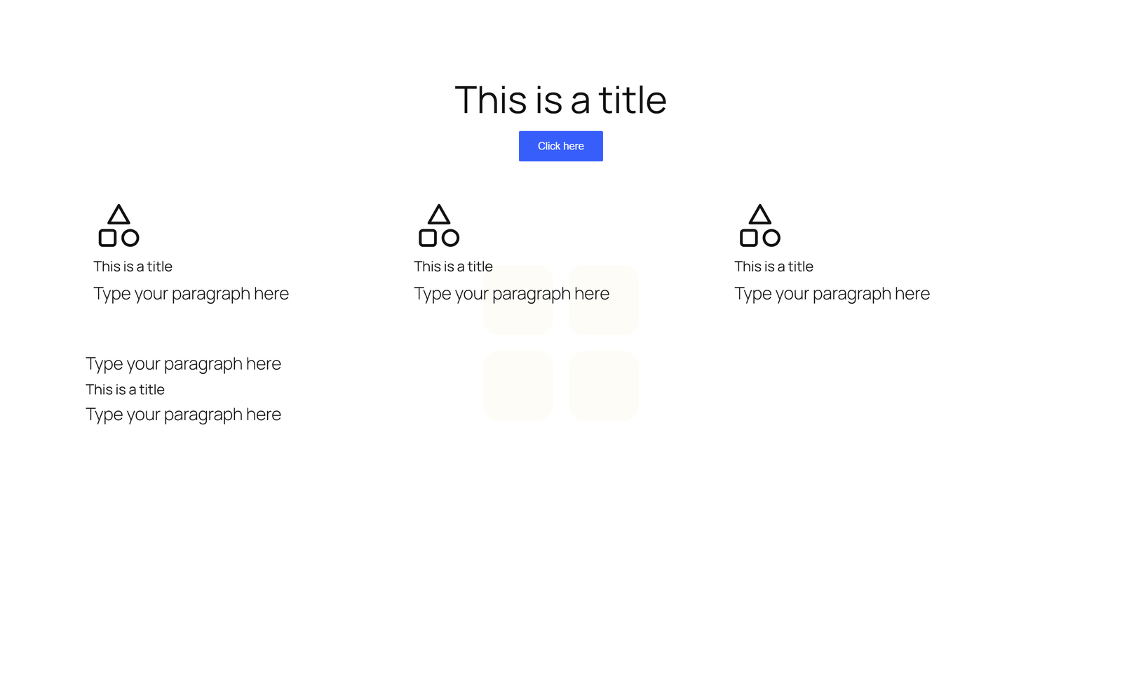 Screenshot of Centered Hero with Single Button, 3 Icon Cards, and Quote Block - Elementor Hero Sections component