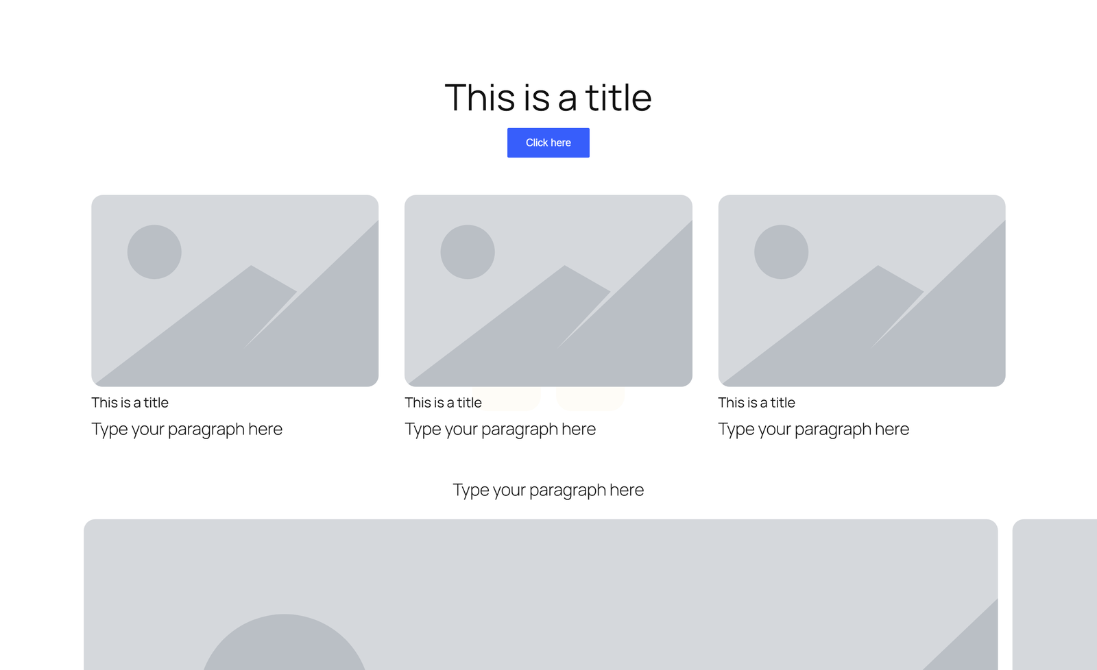 Centered Hero with Single Button, 3 Image Cards, and 5-logo Row - Elementor component