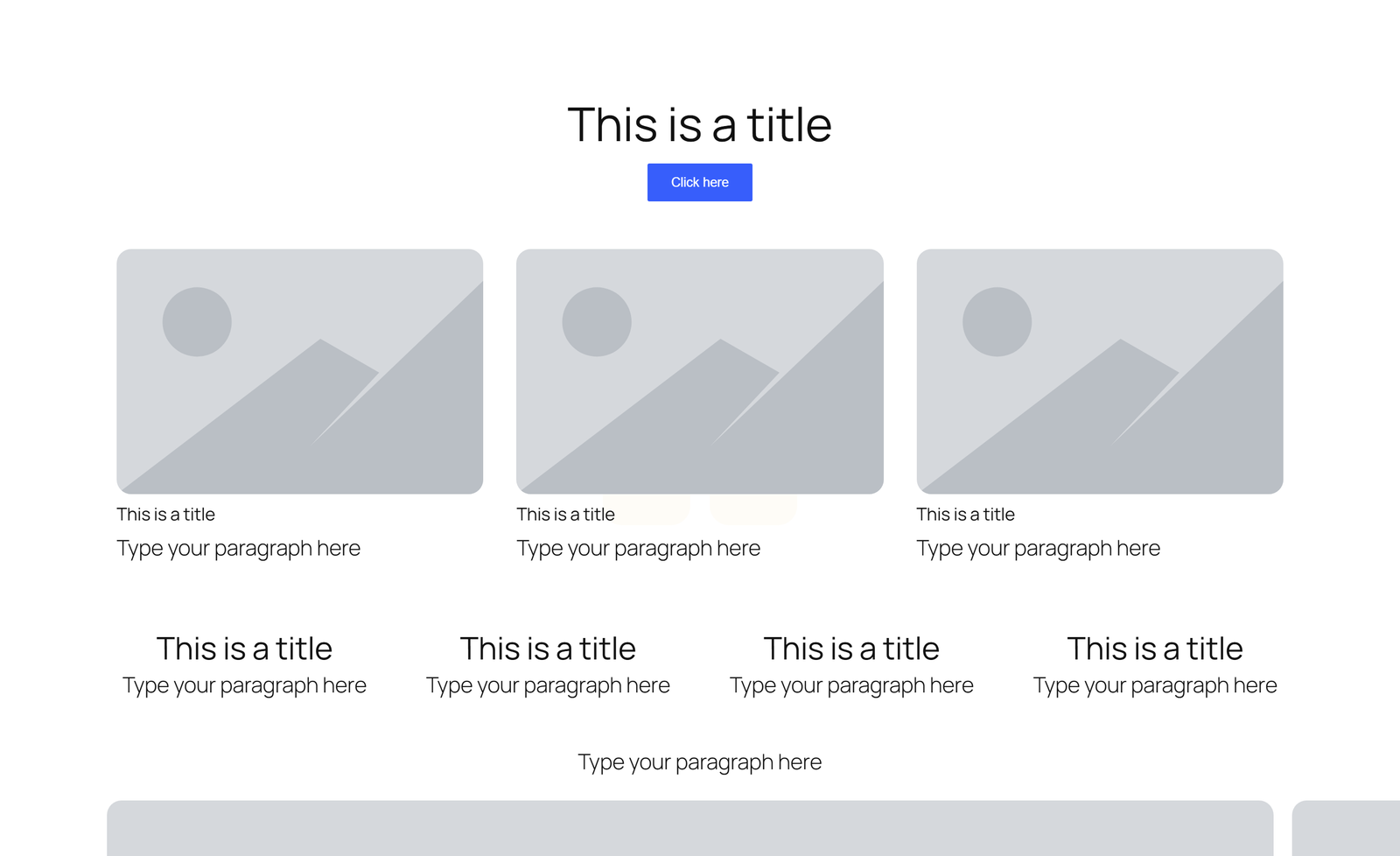 Centered Hero with Single Button, 3 Image Cards, 5-logo Row, 2 - Elementor component