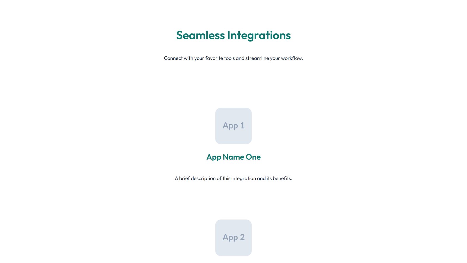 Screenshot of Integration Layout Style 6 5 - Elementor Integrations / Apps component