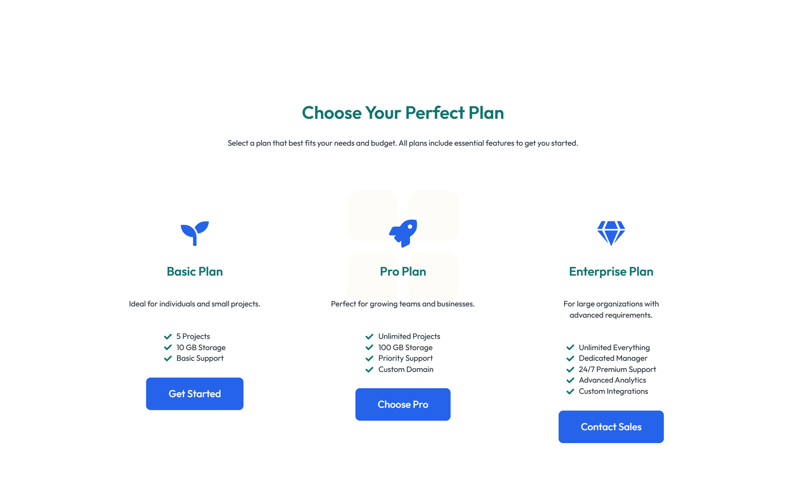 Pricing with 2-column Price Table Comparison 24 - Elementor component