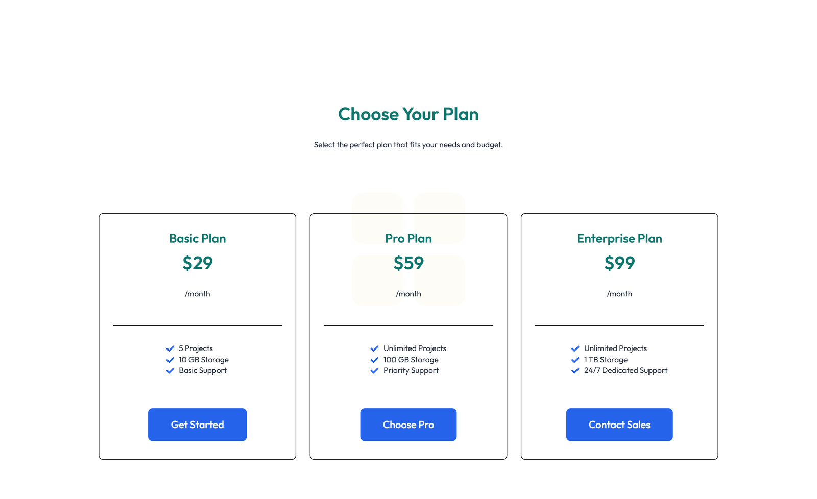 Pricing with 3-column Price Table with Ribbon 37 - Elementor component