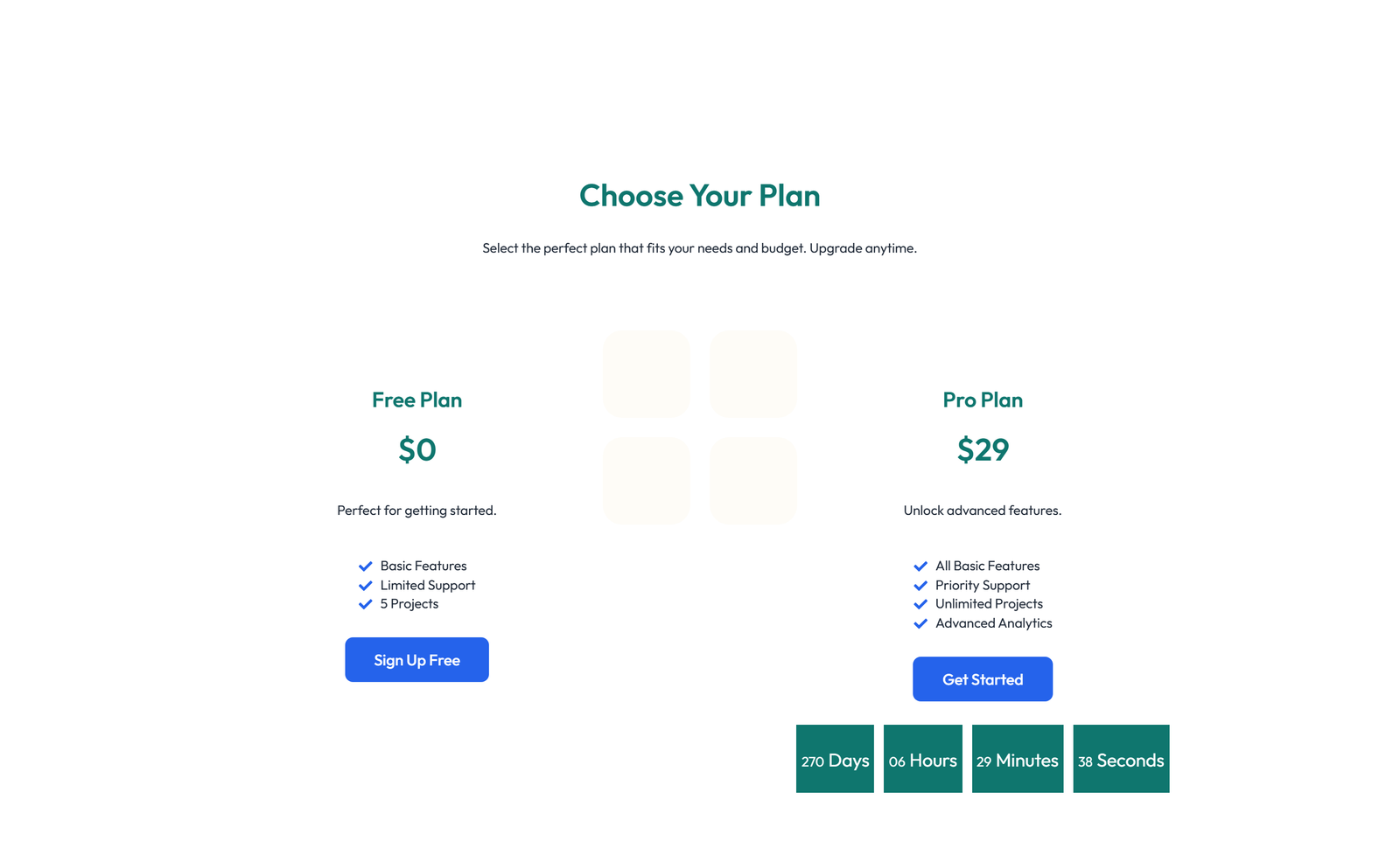Screenshot of Pricing with 3-column Price Table with Ribbon 59 - Elementor Pricing Sections component