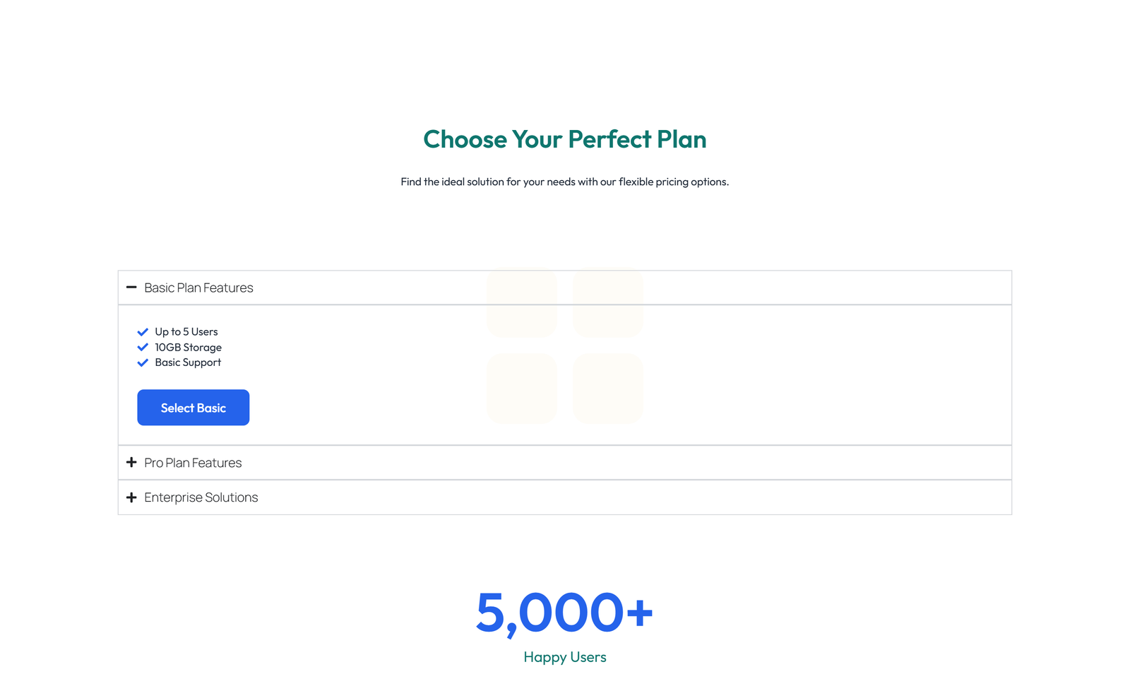 Screenshot of Pricing with 3-column Price Table Comparison 66 - Elementor Pricing Sections component