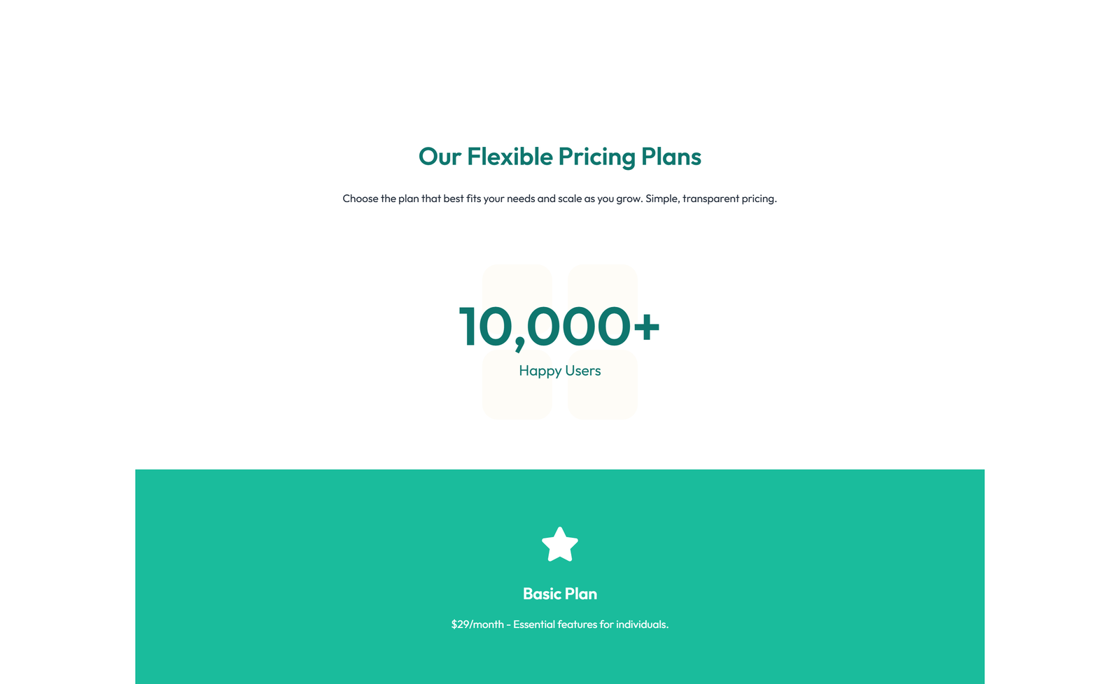 Pricing with 2-column Price Table Comparison 67 - Elementor component