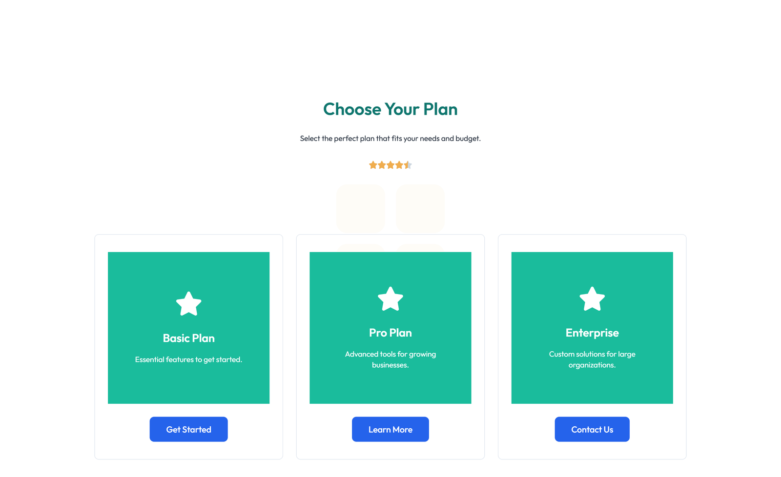 Pricing with 3-column Price Table Comparison 74 - Elementor component