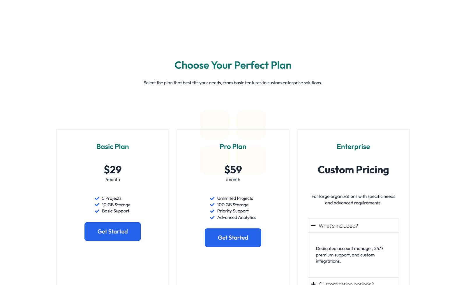 Pricing with 3-column Price Table with Ribbon 92 - Elementor component