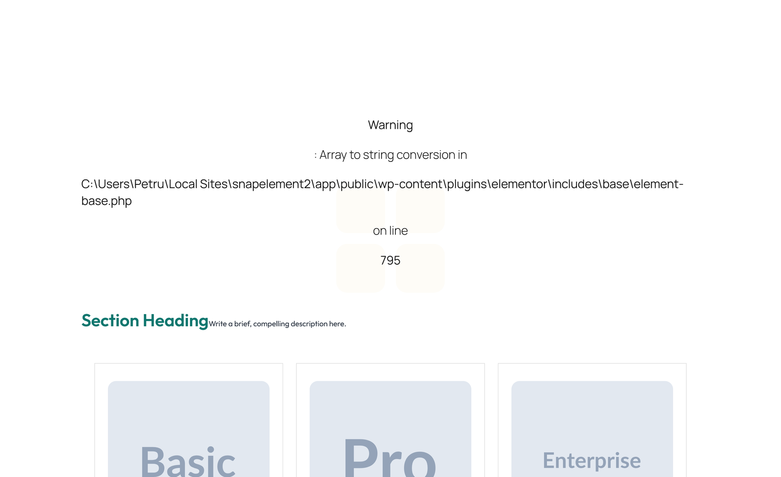Pricing with 2-column Price Table Comparison 98 - Elementor component