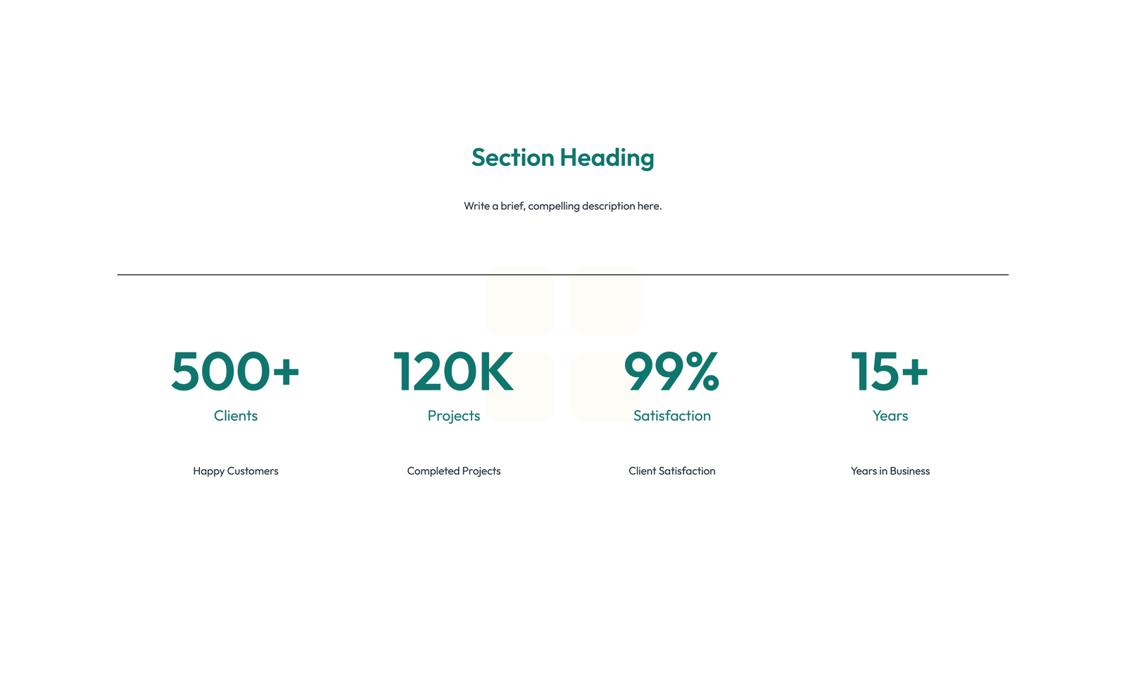 Screenshot of Stats Layout Style 3 - Elementor Stats / Counters component
