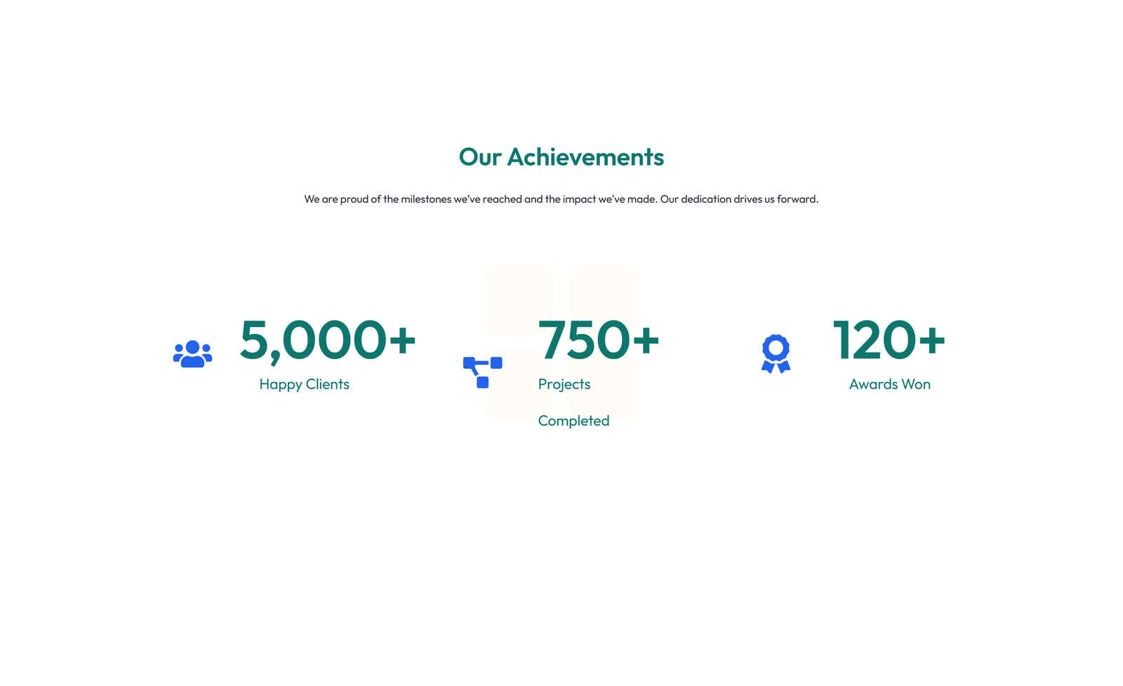 Screenshot of Stats Layout Style 2 6 - Elementor Stats / Counters component