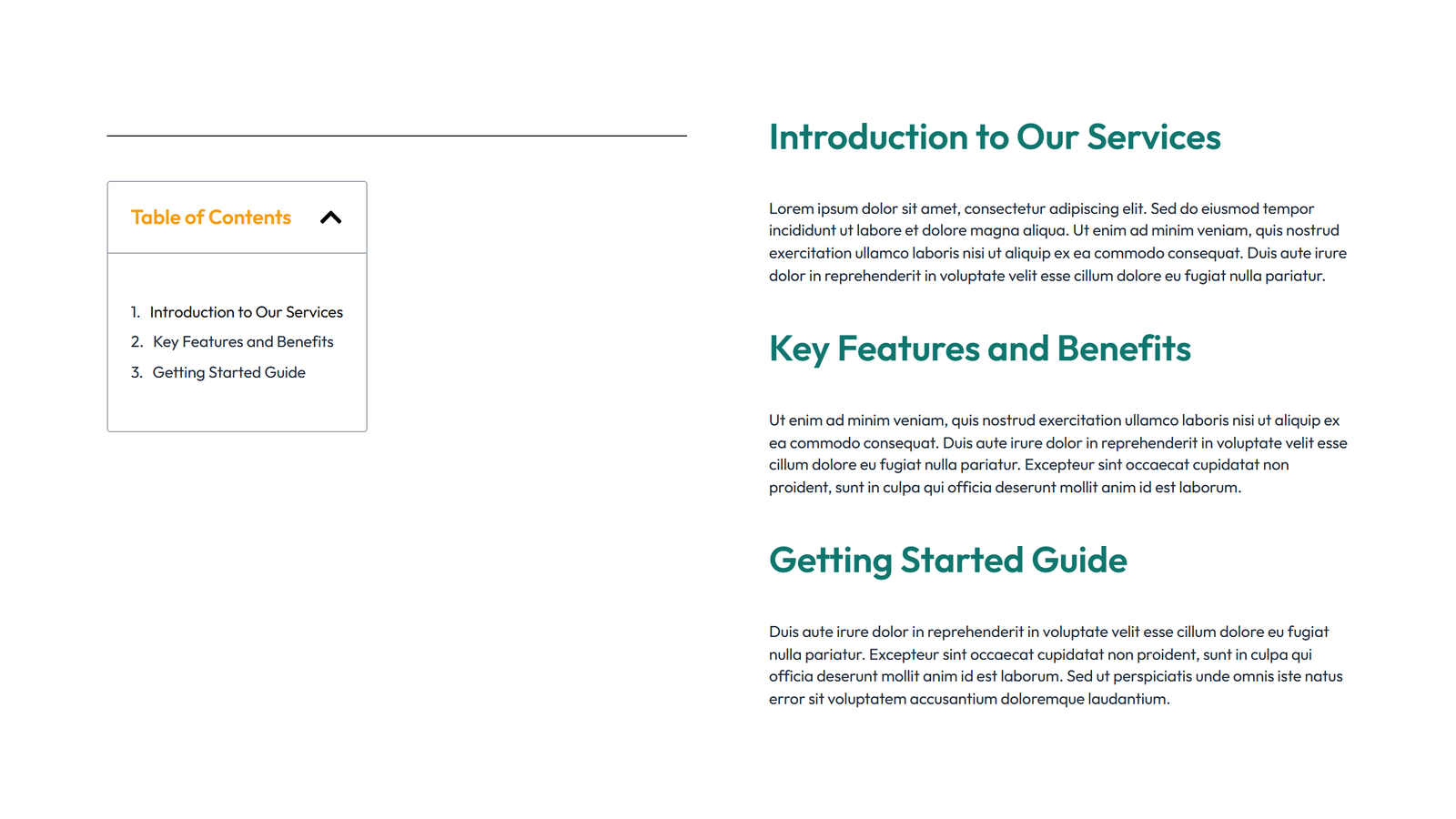 Table of Contents Layout Style 3 - Elementor component
