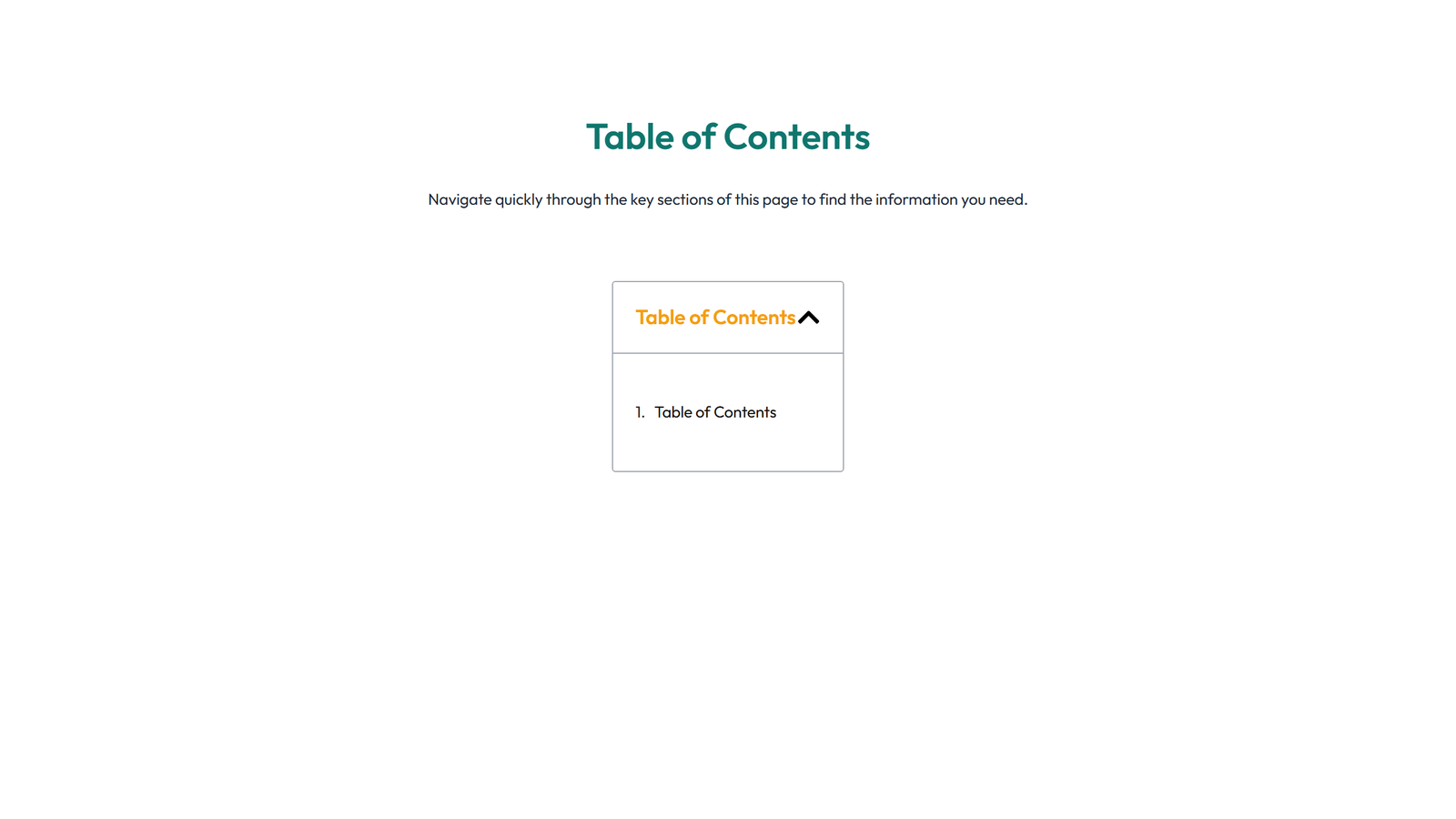 Screenshot of Table of Contents Layout Style 1 6 - Elementor Table of Contents component