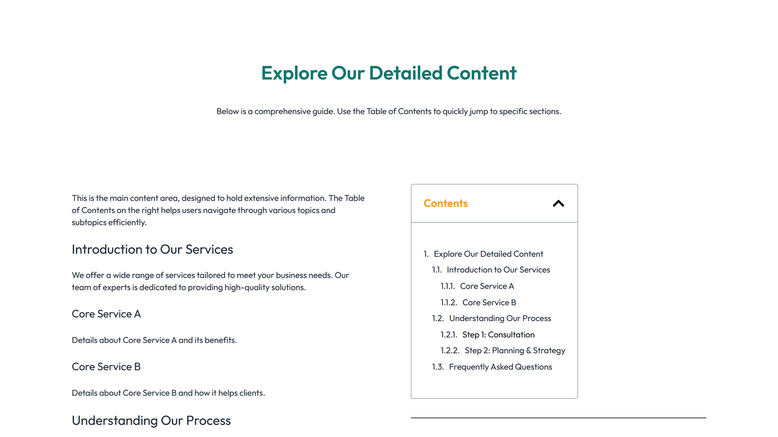 Table of Contents Layout Style 4 7 - Elementor component