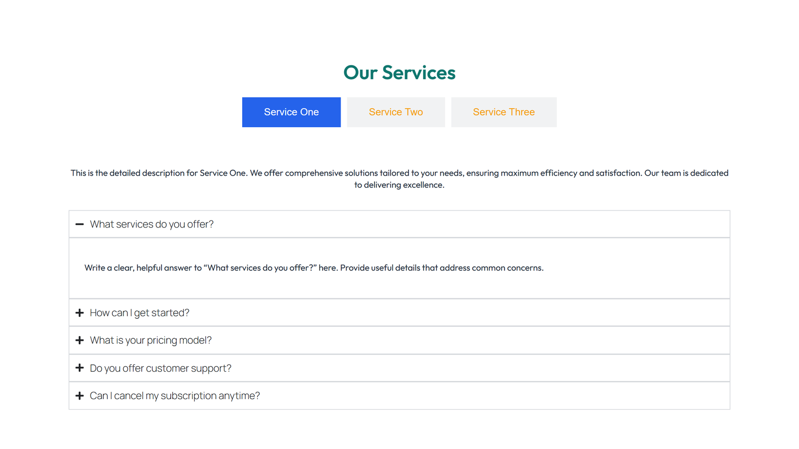 Screenshot of Tabs and Accordion Design 5 2 - Elementor Tabs & Accordions component
