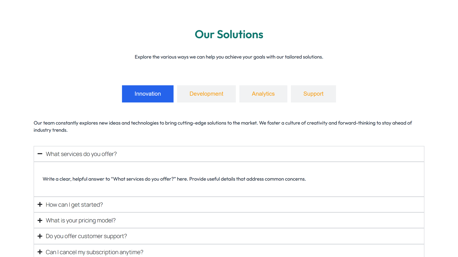 Tabs and Accordion Design 5 4 - Elementor component