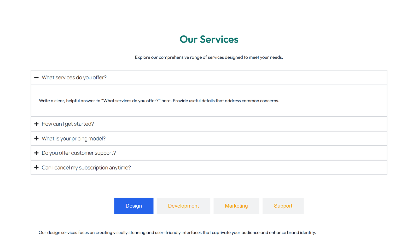 Tabs and Accordion Design 5 5 - Elementor component