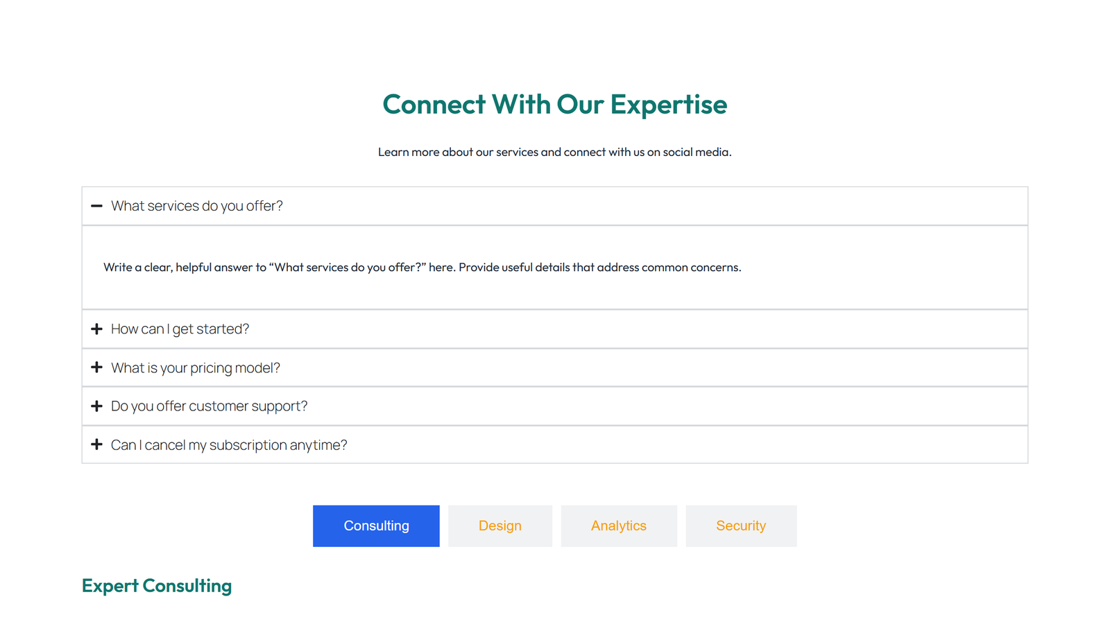 Tabs and Accordion Design 4 6 - Elementor component