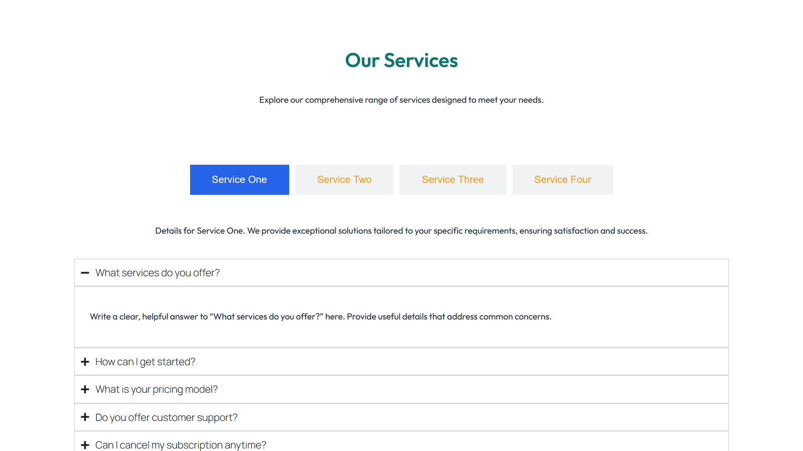Tabs and Accordion Design 4 7 - Elementor component