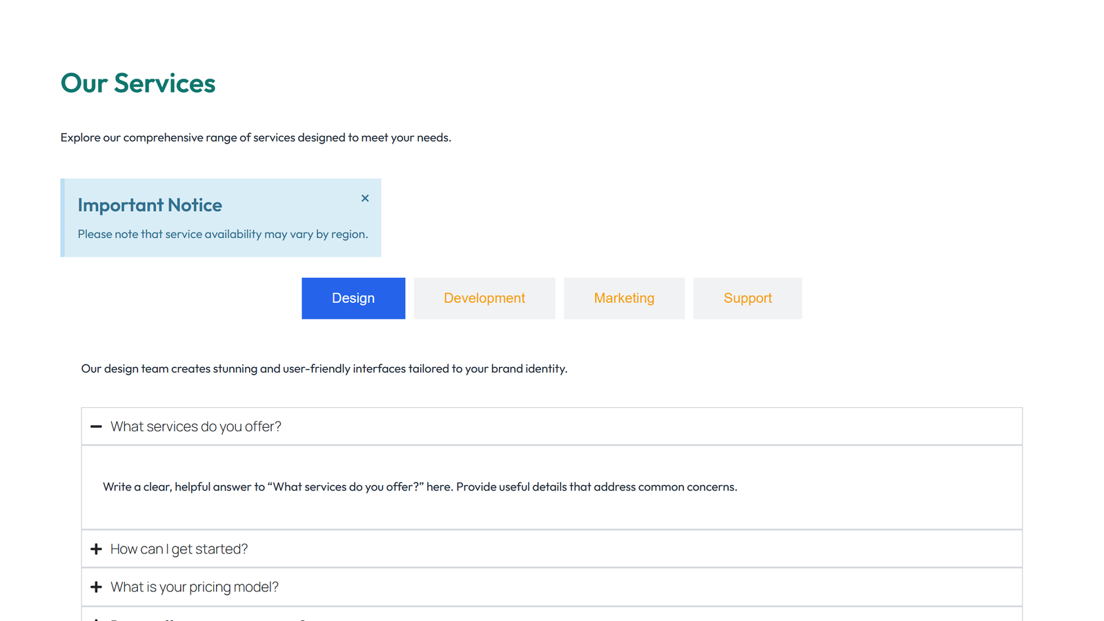 Tabs and Accordion Design 5 7 - Elementor component