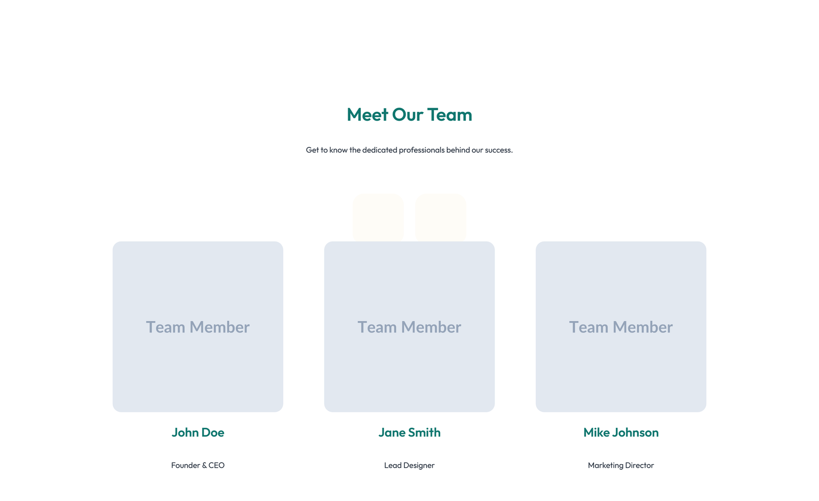 Team with 4-column Team Cards 2 - Elementor component