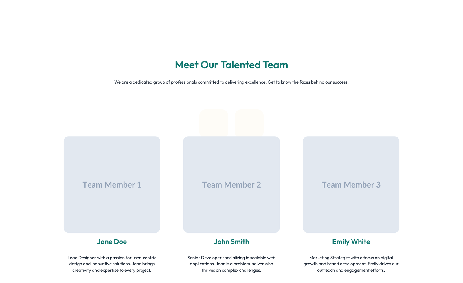 Team with 4-column Team Cards 12 - Elementor component
