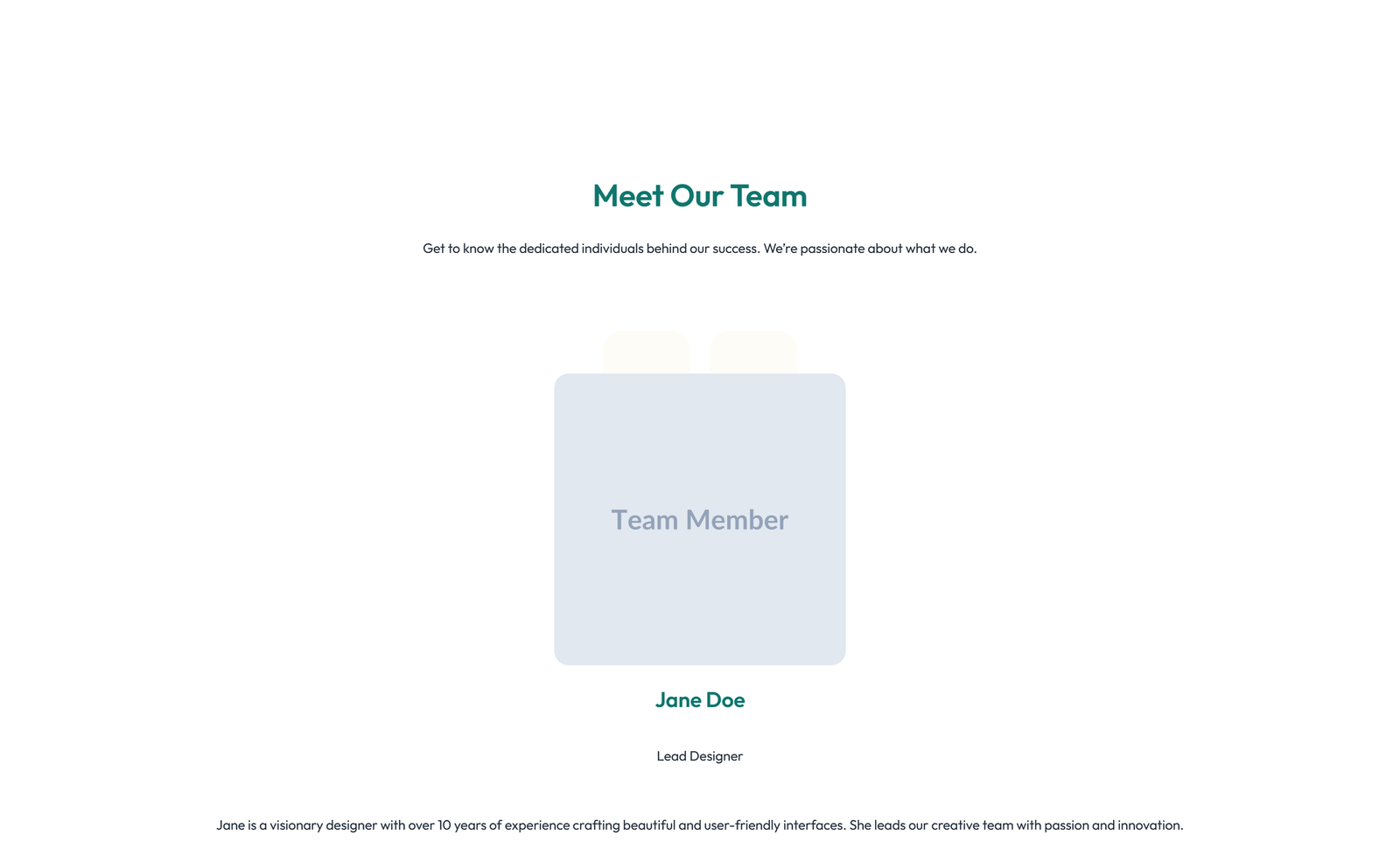 Team with 4-column Team Cards 14 - Elementor component